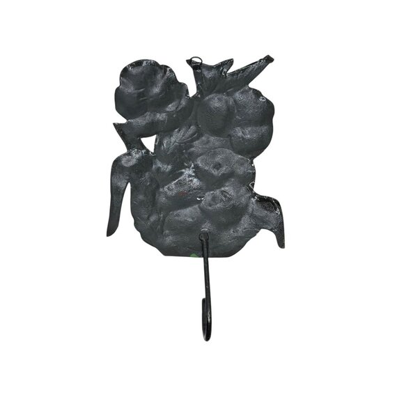 Vintage Metal Wall Hooks With Floral & Fruit Designs - Set Of 2 - Picture 10 of 11